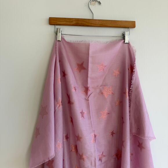 Coach Silk Wool Blend Metallic Stars Large Square Scarf OS - Picture 3 of 7